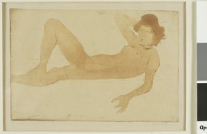 横たわる裸婦 作： Théophile Alexandre Pierre Steinlen