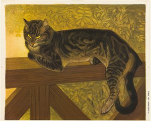 夏：手すりの上の猫 作： Théophile Alexandre Pierre Steinlen