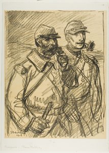 二人の兵士 作： Théophile Alexandre Pierre Steinlen