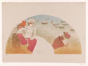 海辺の 2 人の女性と 1 人の子供 Sur la plage / Chemin de fer de l