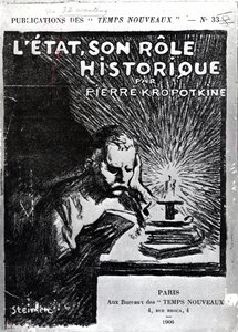 ピョートルクロポトキンによる「レタット、息子の役割の歴史」の表紙、1906年発行（リトグラフ） 作： Théophile Alexandre Steinlen