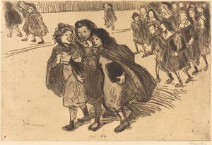 1911 年、学校を卒業する少女たち。 作： Théophile Alexandre Steinlen