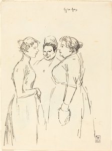 うわさ話をする女性 作： Théophile Alexandre Steinlen