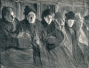 Inside a Tramcar、1896、1898 作： Théophile Alexandre Steinlen