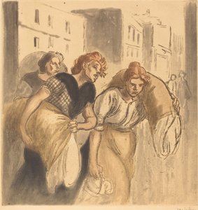 ウォッシュハウスからの帰り 作： Théophile Alexandre Steinlen