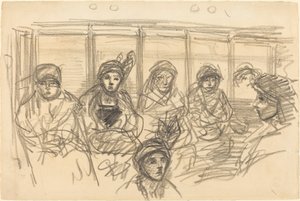 メトロに乗る人たち（1890年頃 作： Théophile Alexandre Steinlen