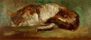 Th。A.シュタインレン、眠っている猫 作： Théophile Alexandre Steinlen
