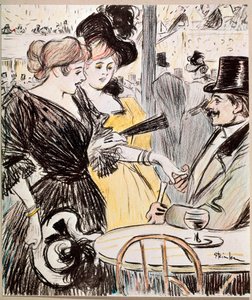 カフェ・コンサートの様子。(ドローイング、19世紀後半) 作： Théophile Alexandre Steinlen