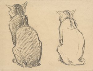 猫の2つの習作 20世紀初頭 作： Théophile Alexandre Steinlen