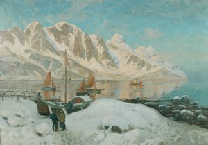 北ノルウェー（キャンバスに油彩） 作： Thorolf Holmboe