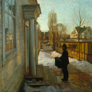無題（オルガングラインダー）1906年（キャンバスに油彩） 作： Thorolf Holmboe