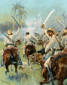 マチェーテで武装したキューバ騎兵隊の突撃