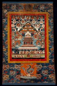 Bhimaratha Riteのための記念タンカ、1850-75（綿布の鉱物顔料） 作： Tibetan School