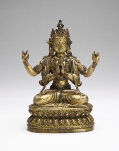 極楽観世音菩薩、17世紀後半から18世紀初頭（金色の銅合金）