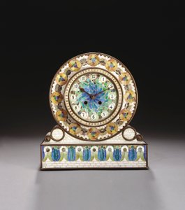 ファブリルモザイクのマントルクロック（ガラス＆ブロンズ 作： Tiffany and Company
