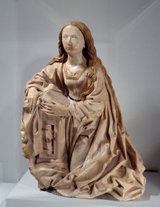 受胎告知の処女ティルマン・リーメンシュナイダー（1460-1531）による多色刷りの大理石彫刻、15世紀後半。パリ、ルーヴル美術館（Musee Du Louvre