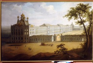 ツァルコエ セロー (ロシア) の王宮。 Timofei Alexeyevich Vasilyev（1783-1838）による絵画、キャンバスに油彩 作： Timofei Alexeyevich Vasilyev