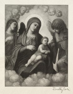 古いイタリアのマスター：栄光のマドンナと子供、1891年。 作： Timothy Cole