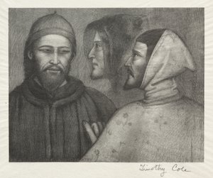 古いイタリアのマスター：3頭、1885年。 作： Timothy Cole