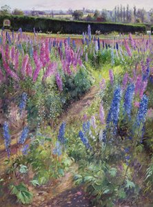 Delphiniums and Hoers、1991 作： Timothy Easton