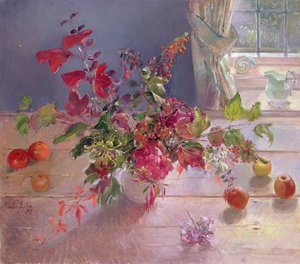 スイカズラとベリー、1993 作： Timothy Easton