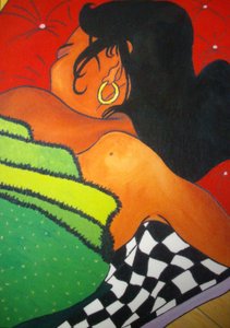 Sleeping girl, 2001, 油彩・キャンバス 作： Timothy Nathan Joel