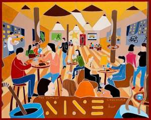 The number nine chocolate bar, 2009, 油彩・キャンバス 作： Timothy Nathan Joel