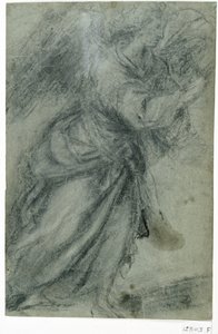 受胎告知の天使（紙にチョーク） 作： Titian (c.1488 1576)