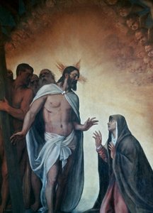 復活したキリストの処女への出現 作： Titian (c.1488 1576)