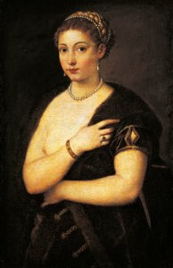 毛皮を着た少女」 ティツィアーノ（約1490-1576）作 油彩・キャンバス 95x63 cm 作： Titian (c.1488 1576)