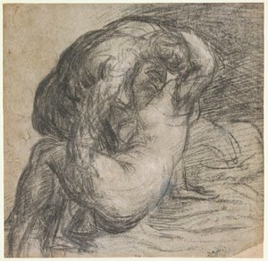 No.2256抱擁のカップル、またはユピテルとイオ、c.1570（木炭とチョーク） 作： Tiziano Vecelli