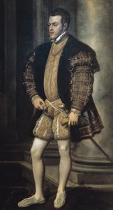 スペインのフィリップ2世の肖像（バジャドリッド 作： Titian (c.1488 1576)