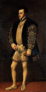 スペインのフィリップ2世の肖像（バジャドリッド 作： Titian (c.1488 1576)