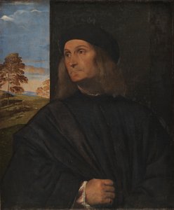 ヴェネツィアの画家ジョヴァンニベッリーニの肖像？ 作： Tiziano Vecelli
