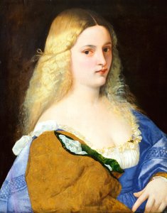 ヴィオランテ」ティツィアーノ（約1490-1576）作、油彩・キャンバス、64x51cm 作： Titian (c.1488 1576)