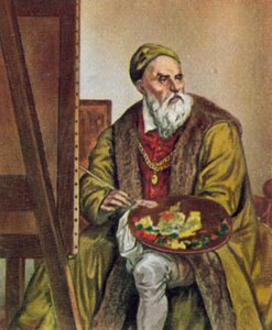 ティツィアーノ、イタリアの画家（カラーリトグラフ） 作： Titian (c.1488 1576) (after)