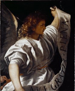 ポリプティック アヴェロールディ：アナウンス・エンジェル 作： Titian (c.1488 1576)