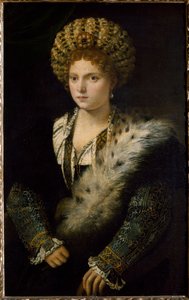 マントゥア侯爵夫人イザベラ・デステの肖像 作： Tiziano Vecelli
