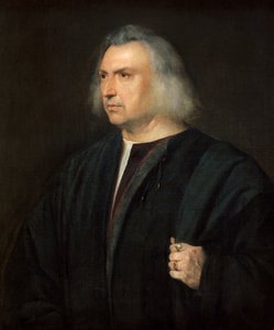 男の肖像（またはパルマの医師ジャコモ・バルトロッティ 作： Titian (c.1488 1576)