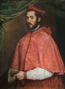 アレッサンドロ・ファルネーゼ枢機卿の肖像 作： Titian (c.1488 1576)