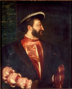 フランス王フランシス1世の肖像（絵画 作： Tiziano Vecelli