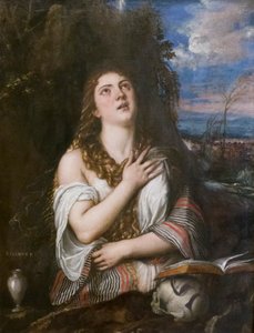 聖マグダラのマリア 作： Titian (c.1488 1576)