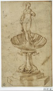 泉のための習作（紙にペン・インク） 作： Titian (c.1488 1576)