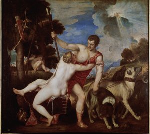 ヴィーナスとアドニス（油彩・キャンバス 作： Titian (c.1488 1576)