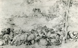 羊の群れのある風景、c1520、1937 作： Tiziano Vecelli