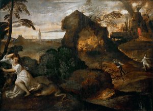 オルフェウスとエウリュディケー 1505-1510。 作： Titian