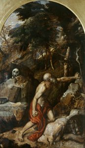 悔い改める聖ヒエロニムス、c。 1550年。 作： Titian