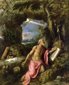 悔い改めた聖ジェローム、カリフォルニア州。 1575年。 作： Titian