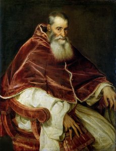 教皇パウロ 3 世の肖像、1543 年。 作： Titian