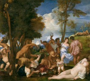 スペイン語  La bacanal de los andrios アンドリア人のバカ騒ぎ 作： ティツィアーノ